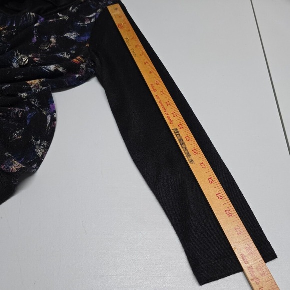 Vin Rouge Womens Abstract Cowl Neck Top Size Medium Long Sleeve Artsy Maximalist - Picture 11 of 13